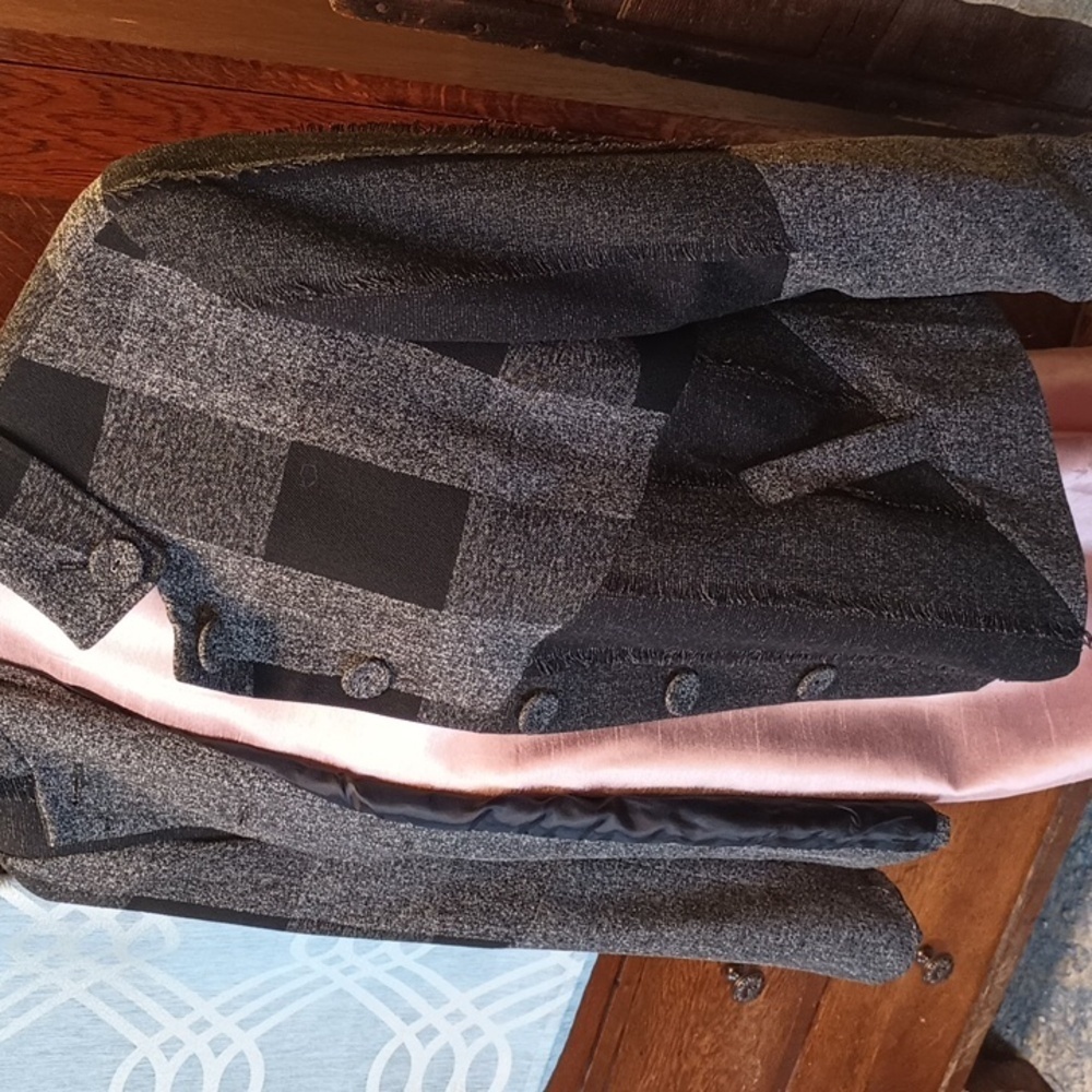 Chic Structured Black And Gray Patchwork Jacket 12 - image 6